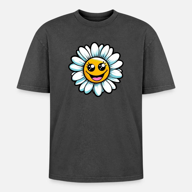 Gänseblümchen - Oversized Unisex Premium Acid-Washed T-Shirt - undefined