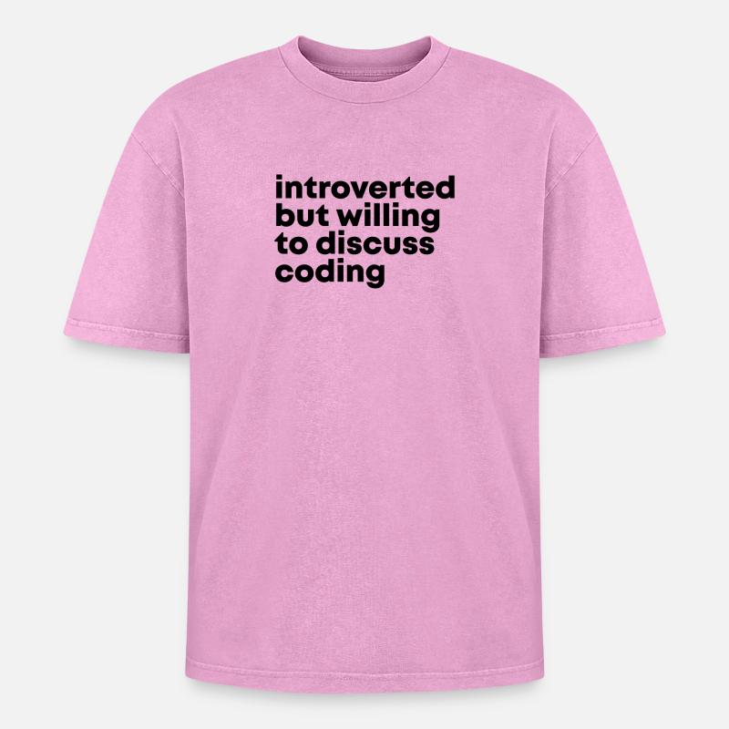 Codierung - Oversized Unisex Premium Acid-Washed T-Shirt - Pink Acid Wash