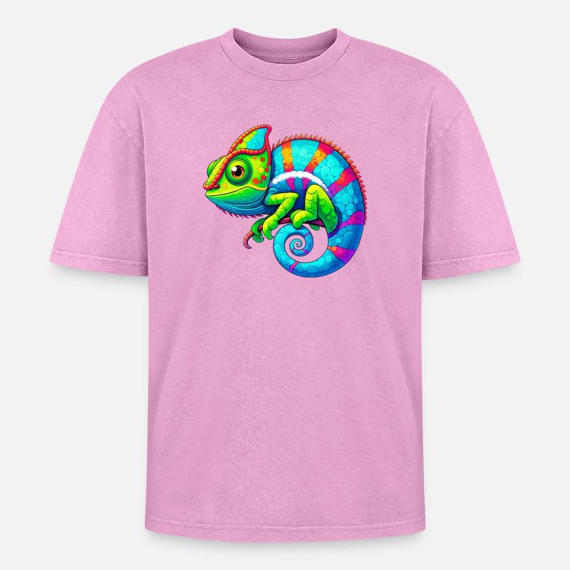 Chameleon - Oversized Unisex Premium Acid-Washed T-Shirt - acid washed pink