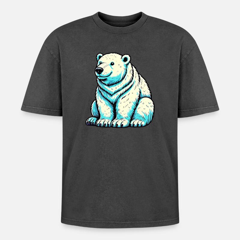 Eisbär - Oversized Unisex Premium Acid-Washed T-Shirt - undefined