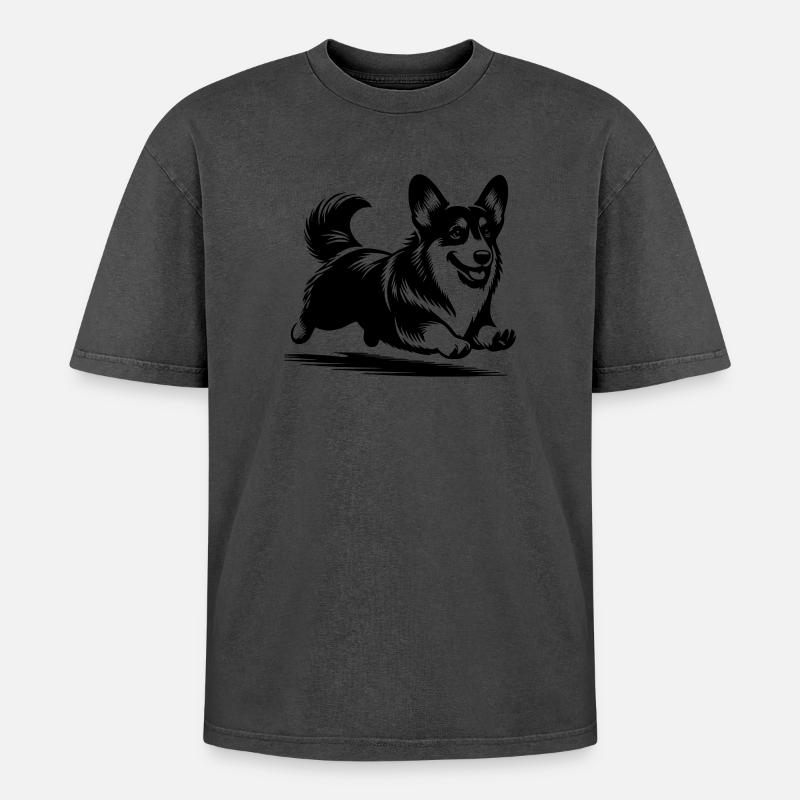 Welsh Corgi - Oversized Unisex Premium Acid-Washed T-Shirt - undefined