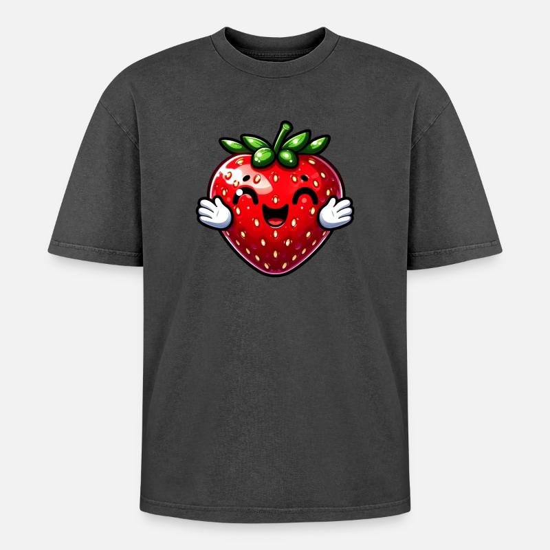 Erdbeeren Erdbeeren - Oversized Unisex Premium Acid-Washed T-Shirt - undefined