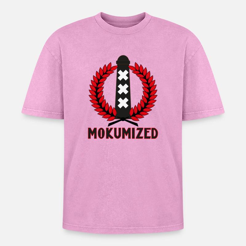 Mokumized - Oversized Unisex Premium Acid-Washed T-Shirt - acid washed pink
