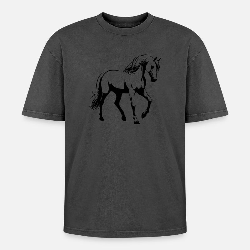 Pferd Araber - Oversized Unisex Premium Acid-Washed T-Shirt - undefined