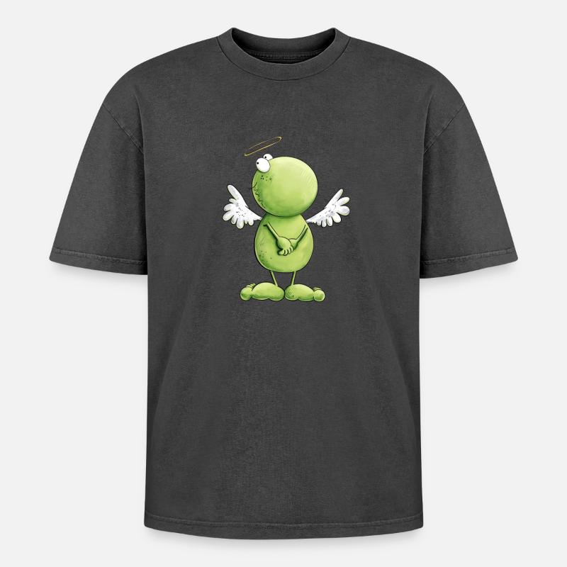 Frosch Engel Unschuld - Oversized Unisex Premium Acid-Washed T-Shirt - Pink Acid Wash