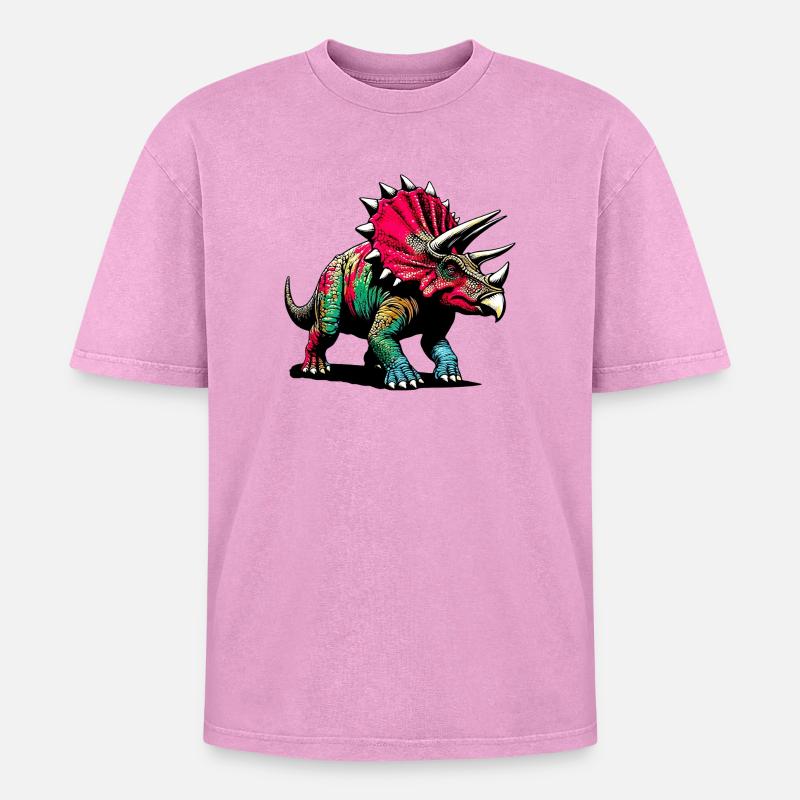Dinosaurier - Oversized Unisex Premium Acid-Washed T-Shirt - undefined