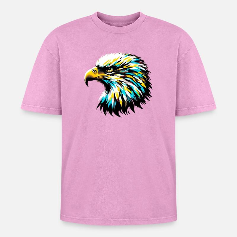 Eagle - Oversized Unisex Premium Acid-Washed T-Shirt - acid washed pink