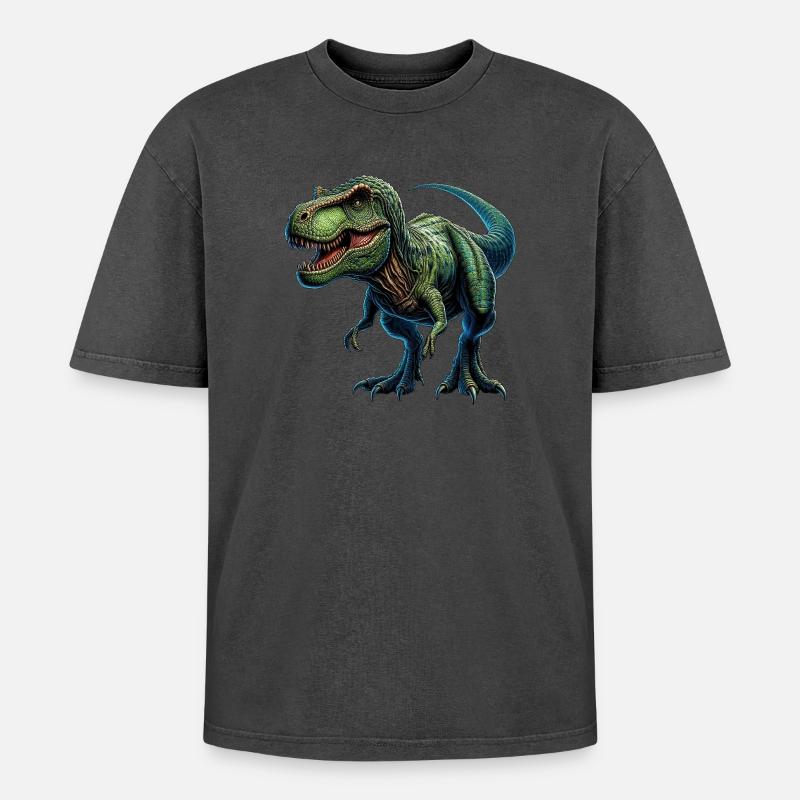 Dinosaurier - Oversized Unisex Premium Acid-Washed T-Shirt - undefined