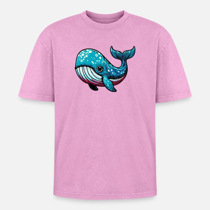 Wal - Oversized Unisex Premium Acid-Washed T-Shirt - Pink Acid Wash