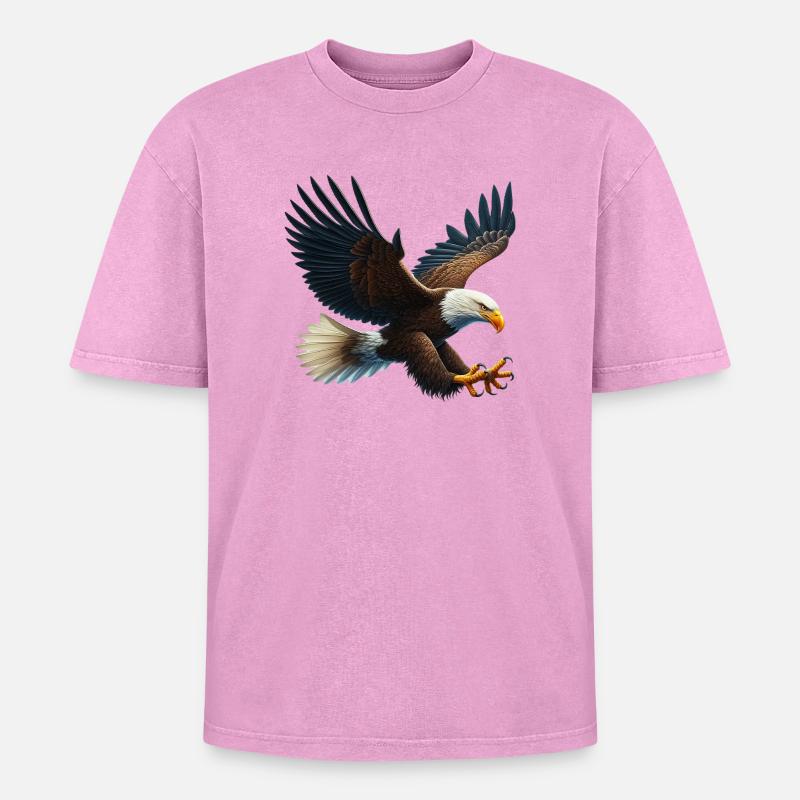 Eagle - Oversized Unisex Premium Acid-Washed T-Shirt - acid washed pink