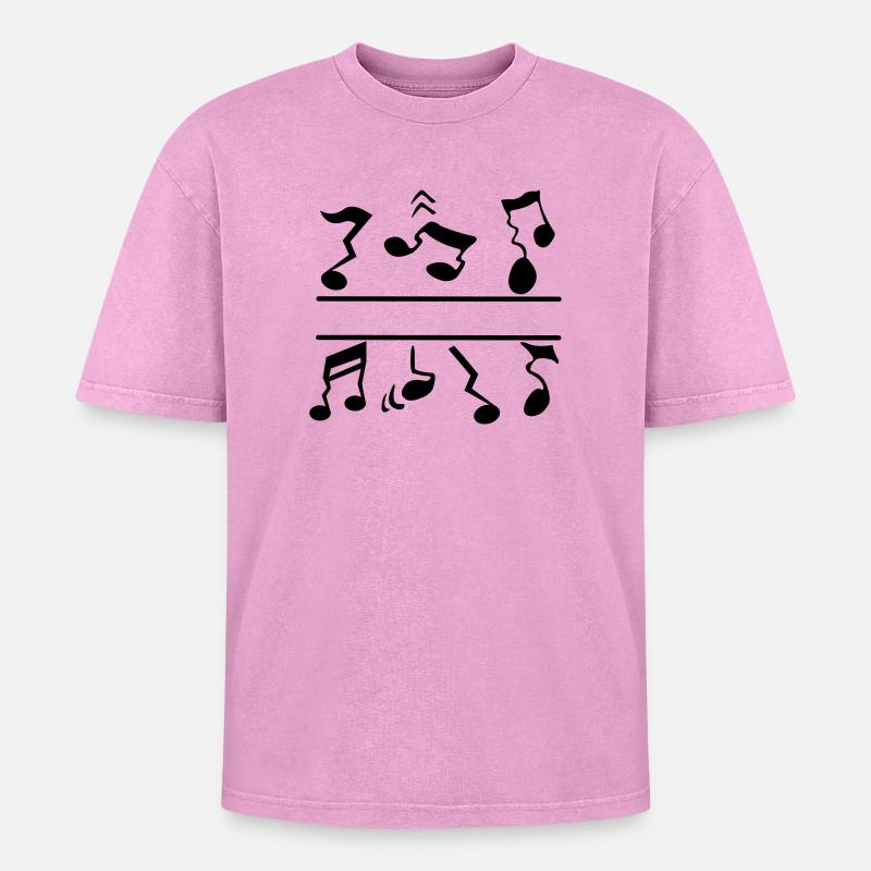 Fausses notes - T-shirt Premium unisexe oversize acid-washed - rose délavé acide