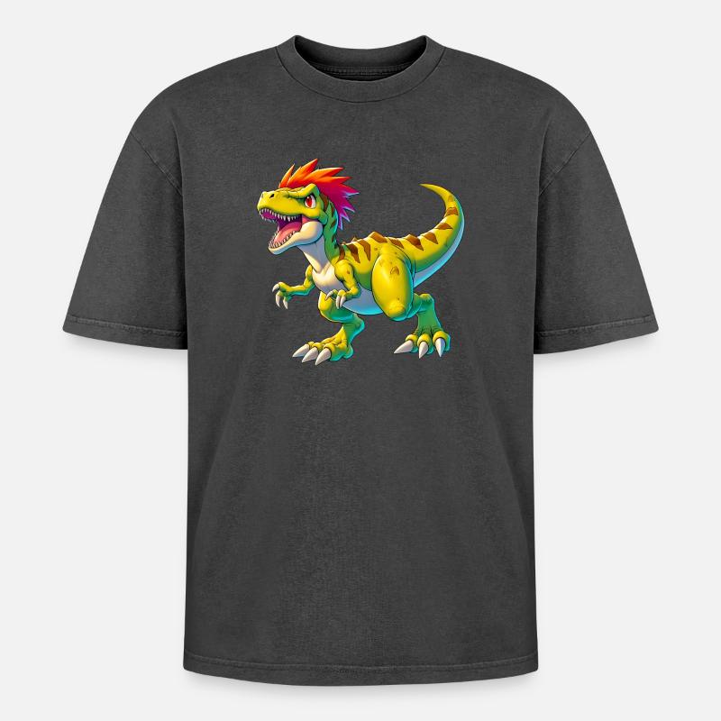 Dinosaurier - Oversized Unisex Premium Acid-Washed T-Shirt - undefined