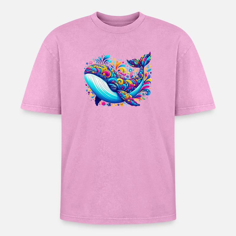 Wal - Oversized Unisex Premium Acid-Washed T-Shirt - Pink Acid Wash
