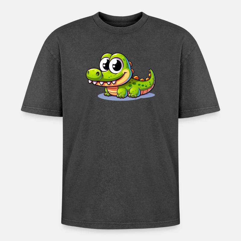 Alligator Crocodile - Oversized Unisex Premium Acid-Washed T-Shirt - undefined
