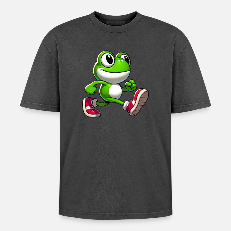 Frosch - Oversized Unisex Premium Acid-Washed T-Shirt - undefined