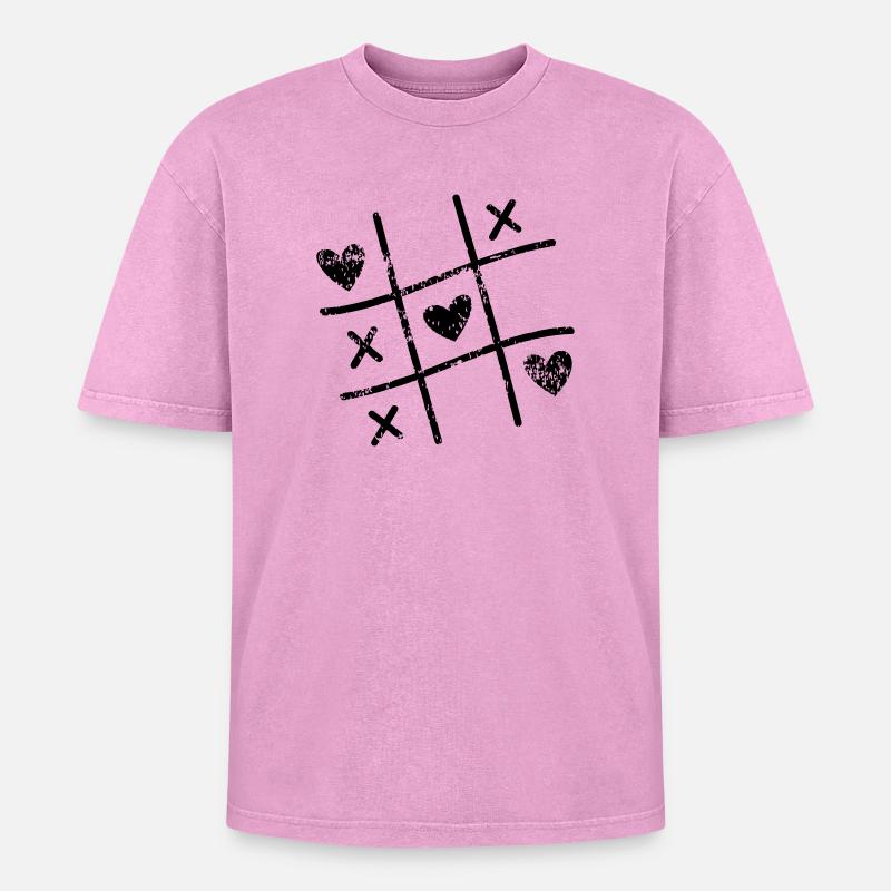 Saint-Valentin Saint-Valentin Saint-Valentin - T-shirt Premium unisexe oversize acid-washed - rose délavé acide