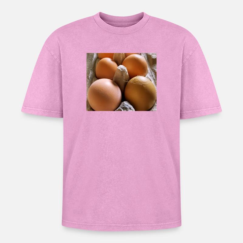 Eier - Oversized Unisex Premium Acid-Washed T-Shirt - Pink Acid Wash