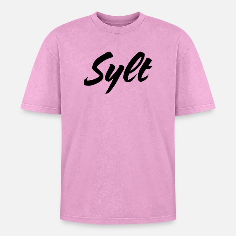 Sylt - Oversized Unisex Premium Acid-Washed T-Shirt - acid washed pink
