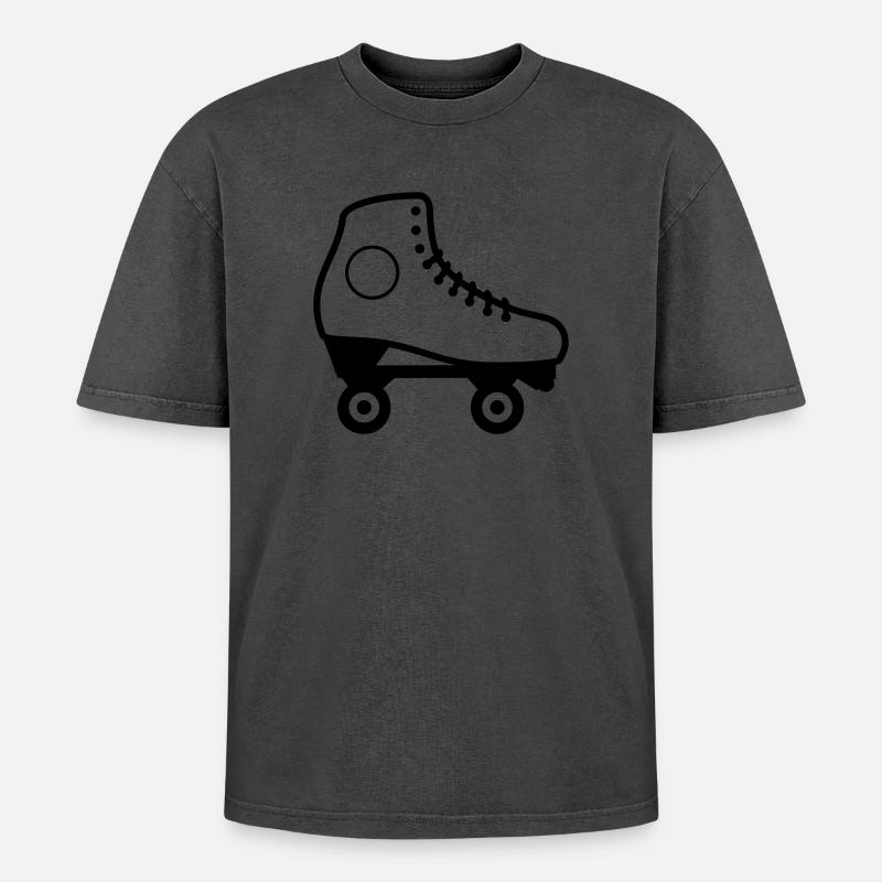 Artistic Roller Skate - Oversized Unisex Premium Acid-Washed T-Shirt - undefined