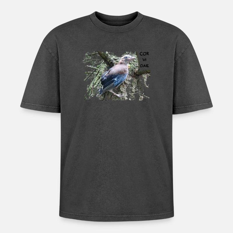 Jay Corvidae - Oversized Unisex Premium Acid-Washed T-Shirt - acid washed pink