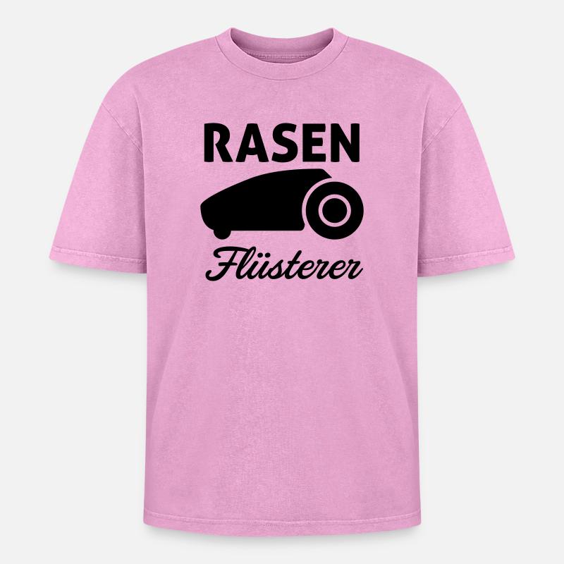Rasen Flüsterer - Oversized Unisex Premium Acid-Washed T-Shirt - Pink Acid Wash