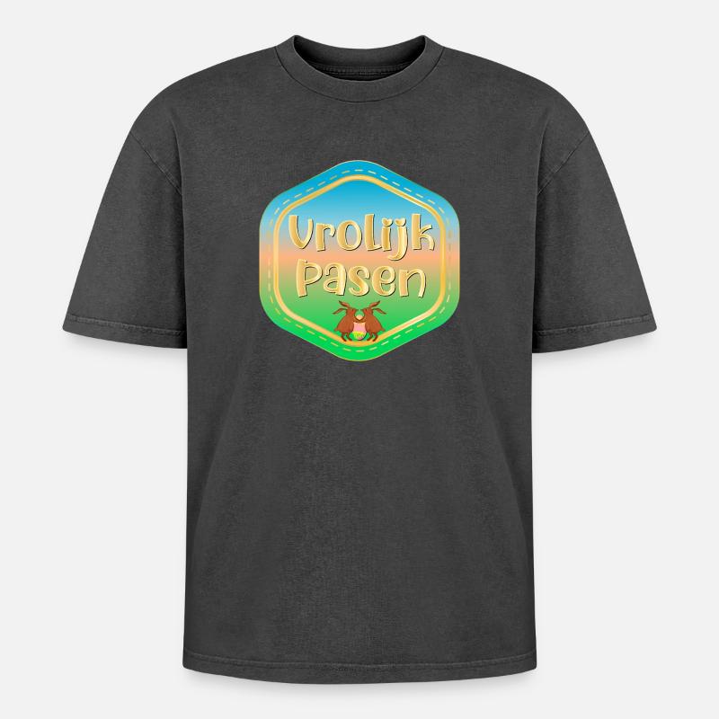 Happy Easter Easter bunnies - Oversized Unisex Premium Acid-Washed T-Shirt - undefined
