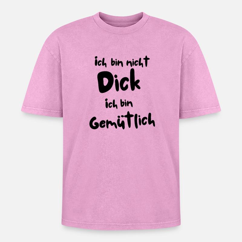 Ich bin nicht dick - Oversized Unisex Premium Acid-Washed T-Shirt - Pink Acid Wash