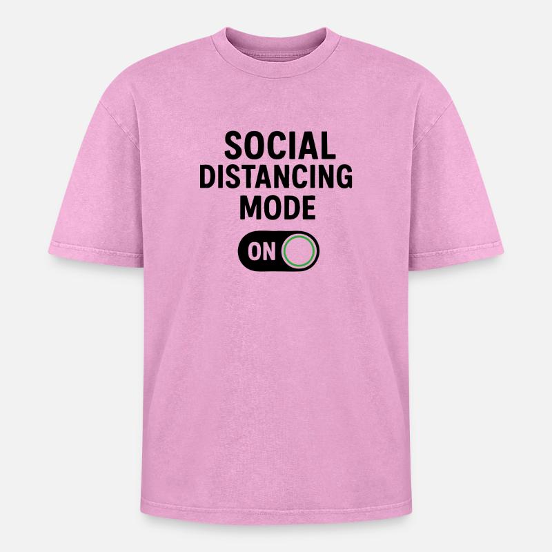 Mode de distanciation sociale activé - T-shirt Premium unisexe oversize acid-washed - rose délavé acide
