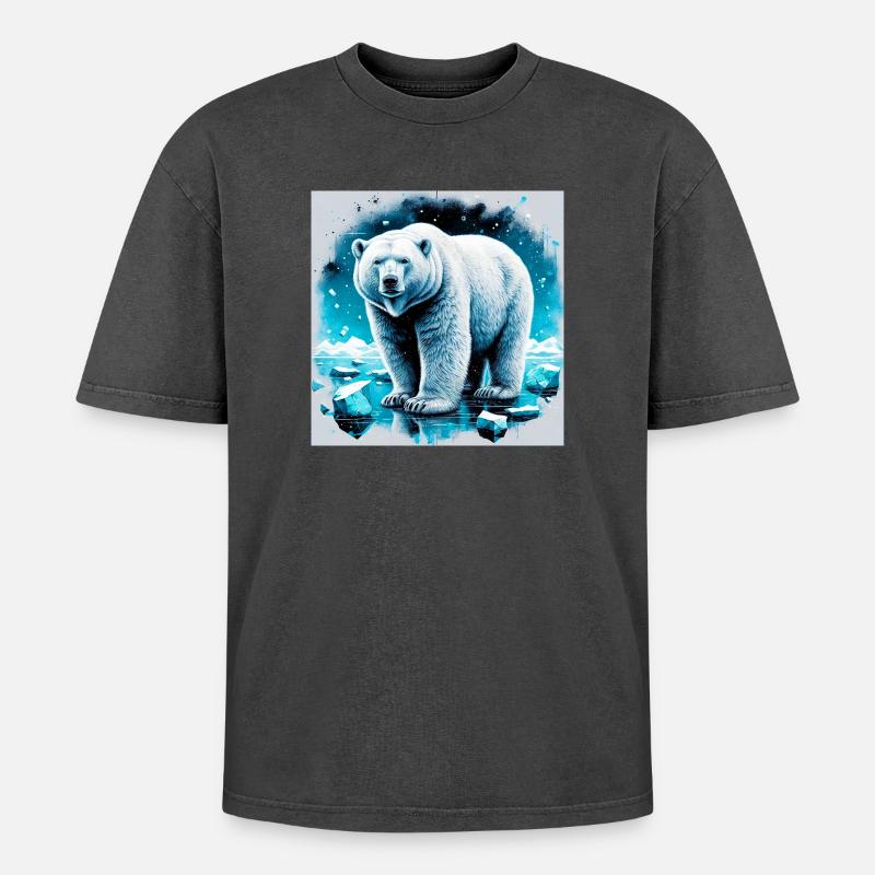 Eisbär - Oversized Unisex Premium Acid-Washed T-Shirt - undefined