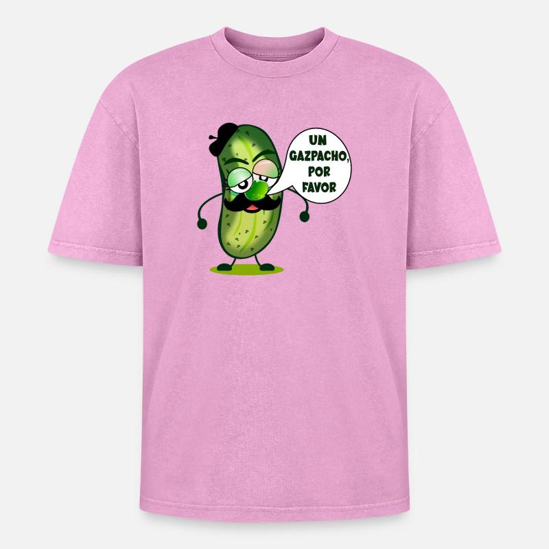 GASPACHO DE CONCOMBRE - T-shirt Premium unisexe oversize acid-washed - rose délavé acide