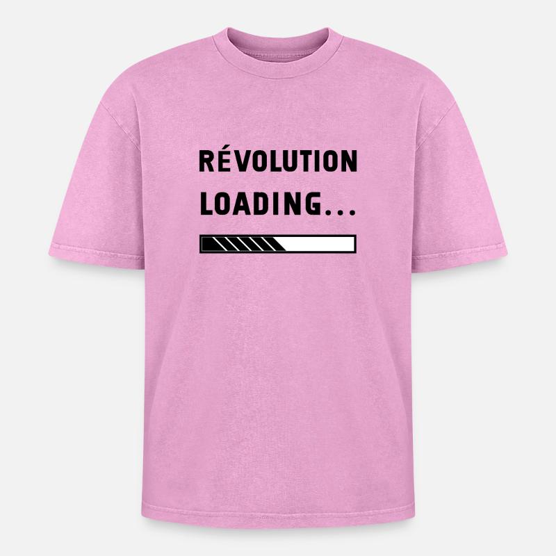 Revolution Loading - Oversized Unisex Premium Acid-Washed T-Shirt - acid washed pink