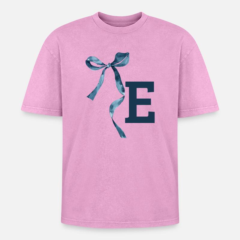 Monogram and gift idea - Oversized Unisex Premium Acid-Washed T-Shirt - acid washed pink