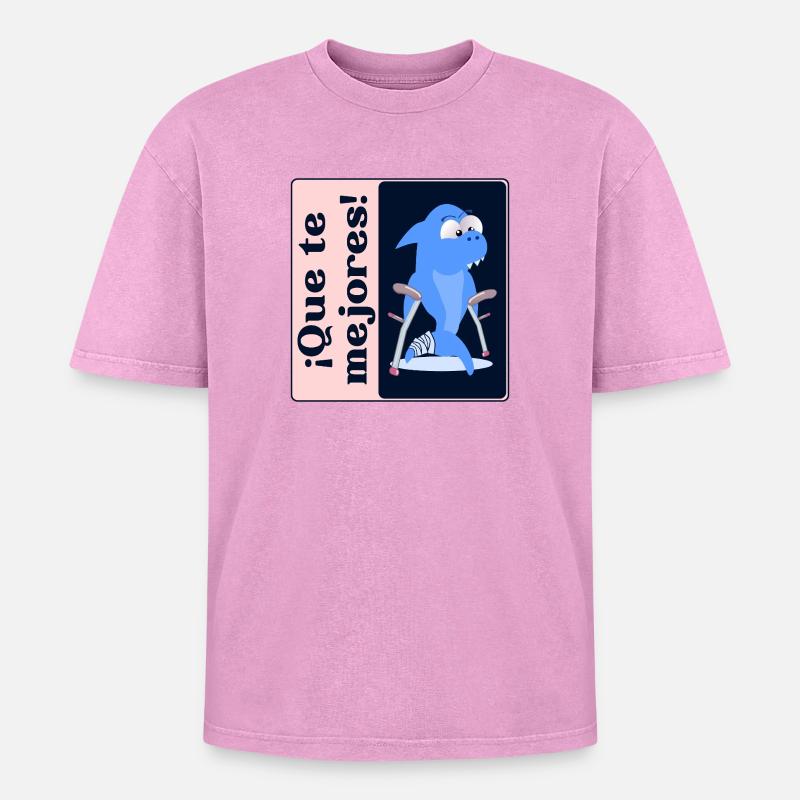 Make yourself better Sea Creatures - Oversized Unisex Premium Acid-Washed T-Shirt - acid washed pink