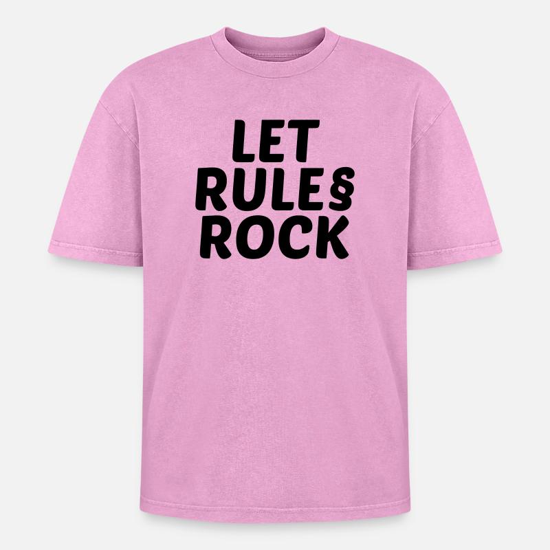 Rules Rock - Oversized Unisex Premium Acid-Washed T-Shirt - acid washed pink