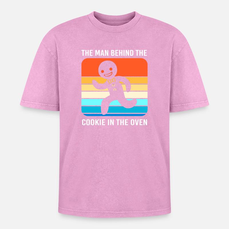 Werdender Papa werdende Väter - Oversized Unisex Premium Acid-Washed T-Shirt - Pink Acid Wash
