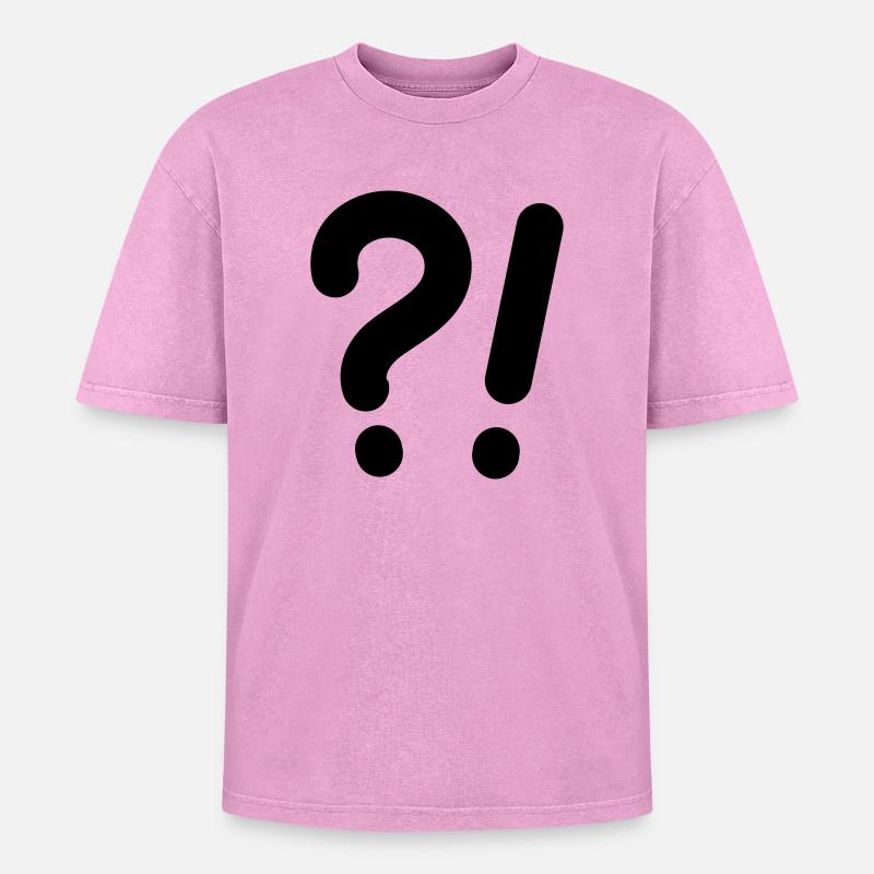 Points d’interrogation et points d’exclamation - T-shirt Premium unisexe oversize acid-washed - rose délavé acide