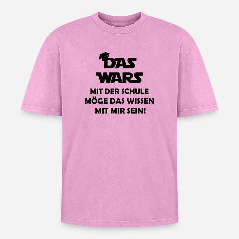 das_wars_mit_der_schule - Oversized Unisex Premium Acid-Washed T-Shirt - Pink Acid Wash