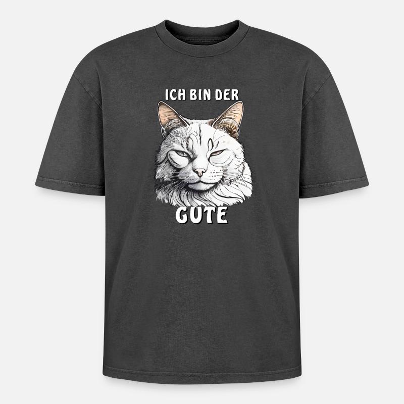 KATZE ICH BIN DER GUTE - Oversized Unisex Premium Acid-Washed T-Shirt - undefined