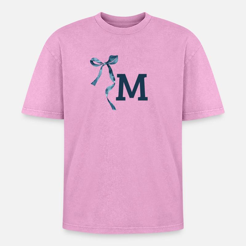 Monogram m gift idea - Oversized Unisex Premium Acid-Washed T-Shirt - acid washed pink