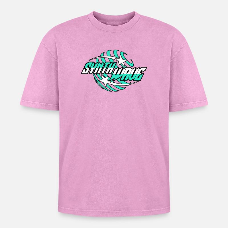 Synthétiseur Synth Wave - T-shirt Premium unisexe oversize acid-washed - rose délavé acide
