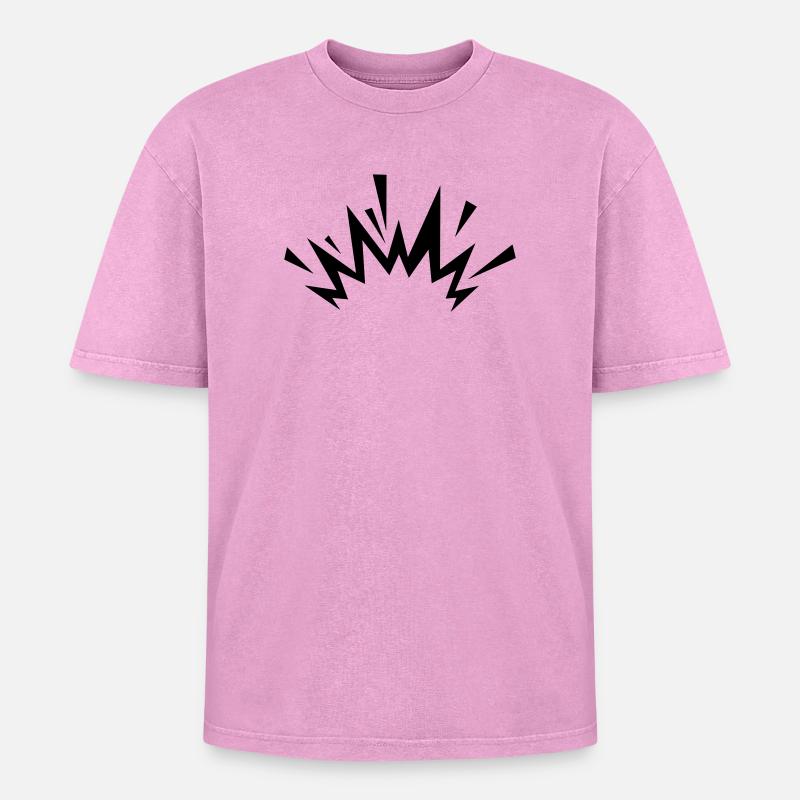 Explosion de bande dessinée - T-shirt Premium unisexe oversize acid-washed - rose délavé acide