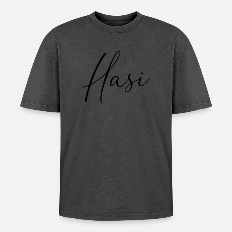 hasi / handschrift design - Oversized Unisex Premium Acid-Washed T-Shirt - undefined