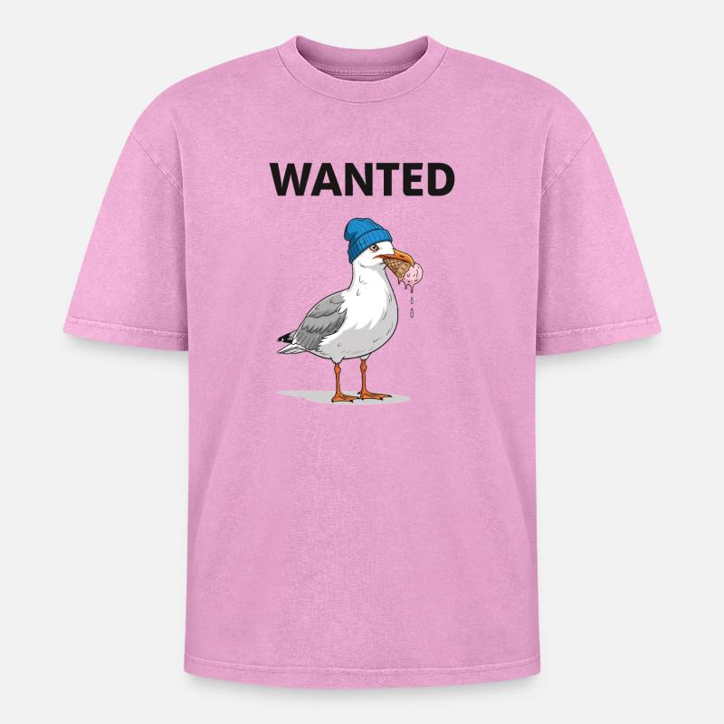 Gesucht Möwe Eiscreme Abenteuer - Oversized Unisex Premium Acid-Washed T-Shirt - acid washed pink