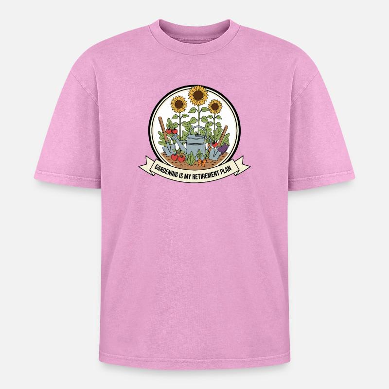 Jardinage Mon plan de retraite - T-shirt Premium unisexe oversize acid-washed - rose délavé acide