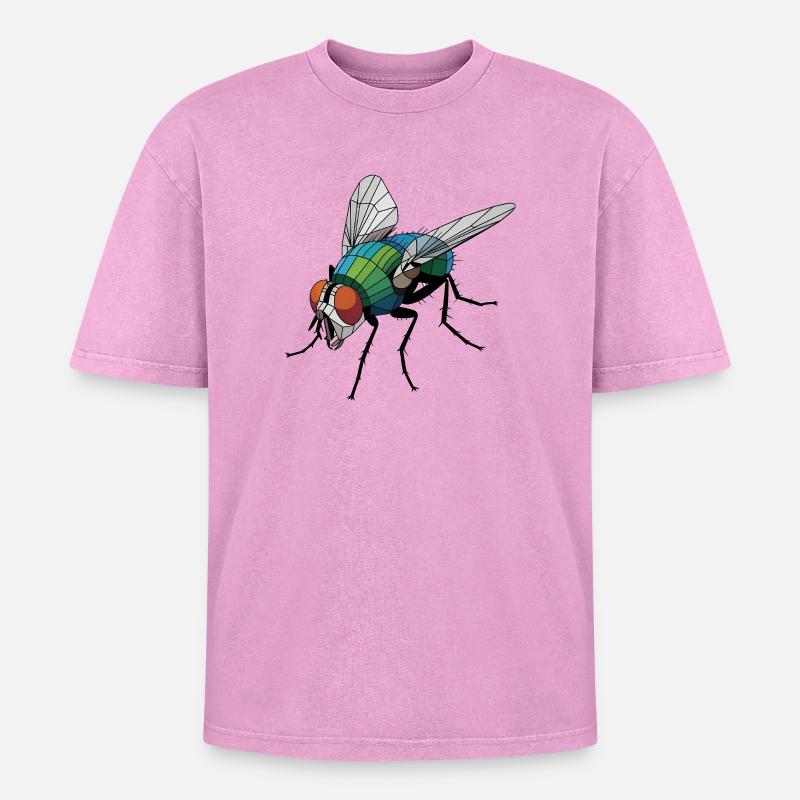 Fly - Cooles Low-Poly-Logo - Oversized Unisex Premium Acid-Washed T-Shirt - Pink Acid Wash