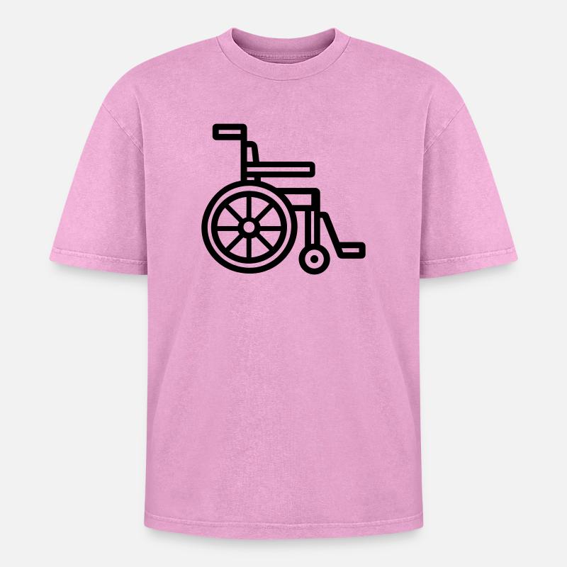 Rollstuhl - Oversized Unisex Premium Acid-Washed T-Shirt - Pink Acid Wash