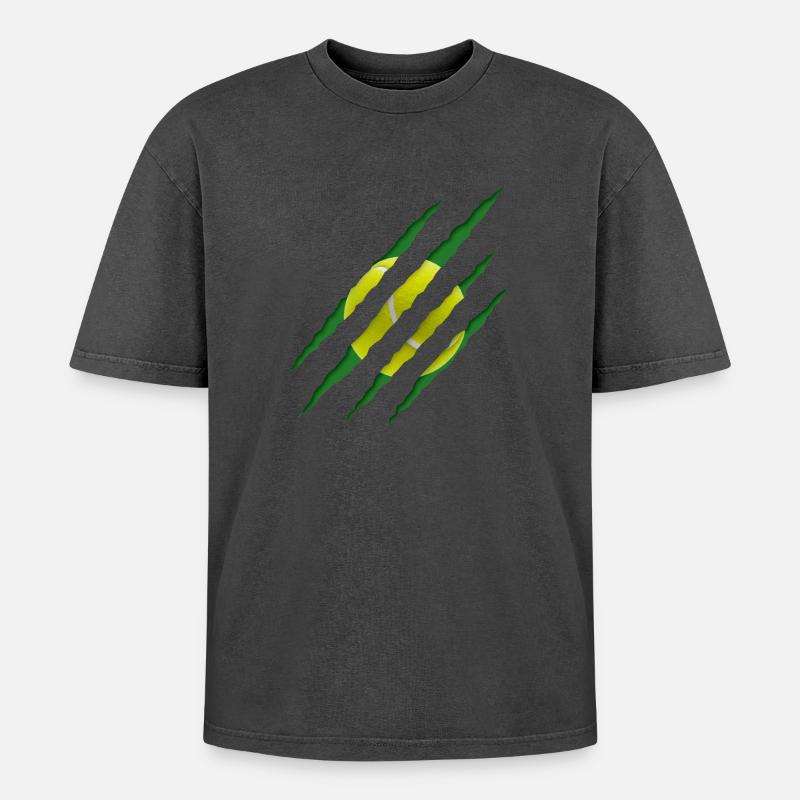Tennis Ball Scratch Pattern - Oversized Unisex Premium Acid-Washed T-Shirt - acid washed pink