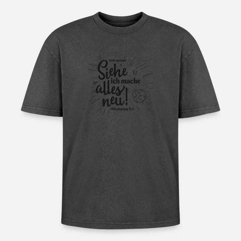 Behold, I make all things new - Oversized Unisex Premium Acid-Washed T-Shirt - undefined