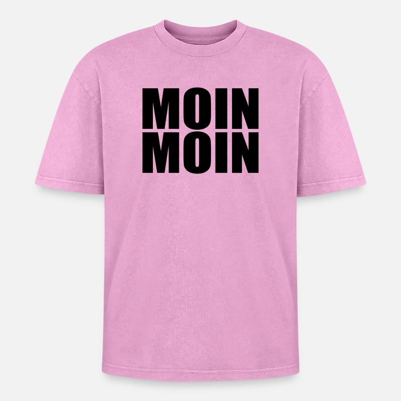 Moin Moin - Oversized Unisex Premium Acid-Washed T-Shirt - acid washed pink