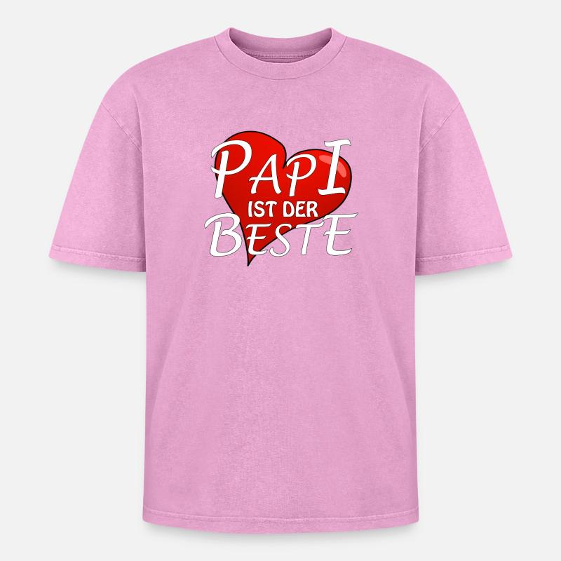 PAPI IST DER BESTE - Oversized Unisex Premium Acid-Washed T-Shirt - Pink Acid Wash